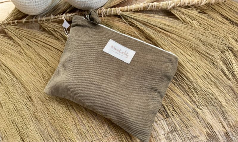 Pochette velours- KAKI "Marcel& Lily"