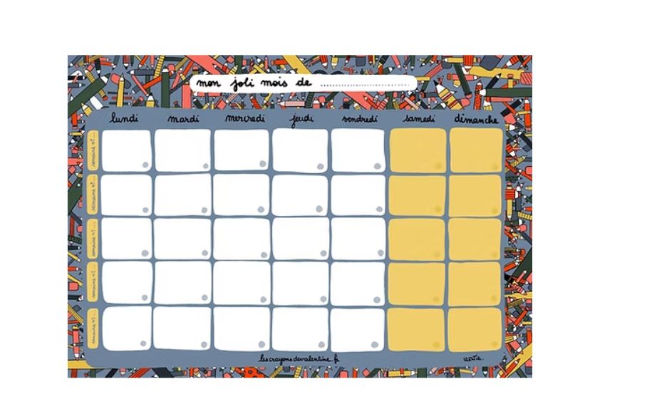 Organisateur mensuel A4